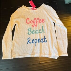 NWT Lilly Pulitzer coffee beach repeat Danette sweater resort white size small